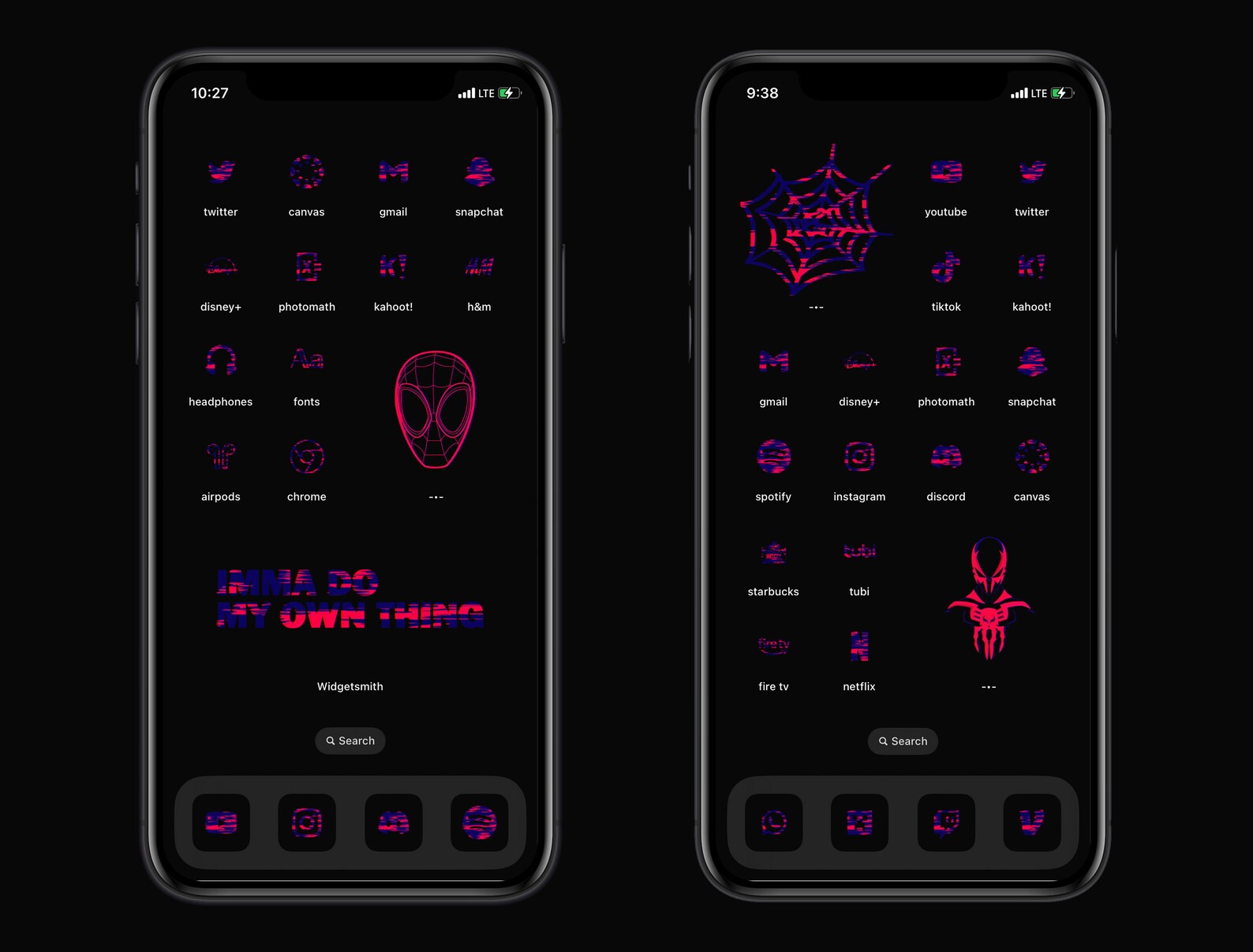 Blue Red Spiderverse Theme App Icons Aesthetic Superhero Comic Book