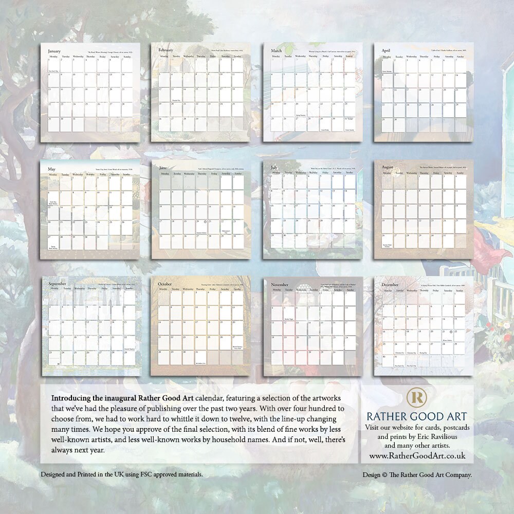 The Rather Good Art Calendar 2024. Etsy UK