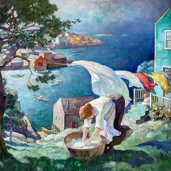 N. C. Wyeth ‘Wash Day on Maine Coast’ Greetings Card.