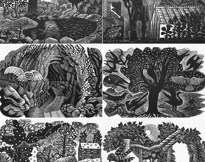 The Eric Ravilious Wood Engraving Postcard Collection part I, Selbourne ...