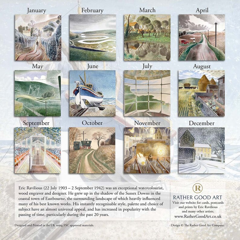Eric Ravilious Calendar 2023 Etsy Ireland