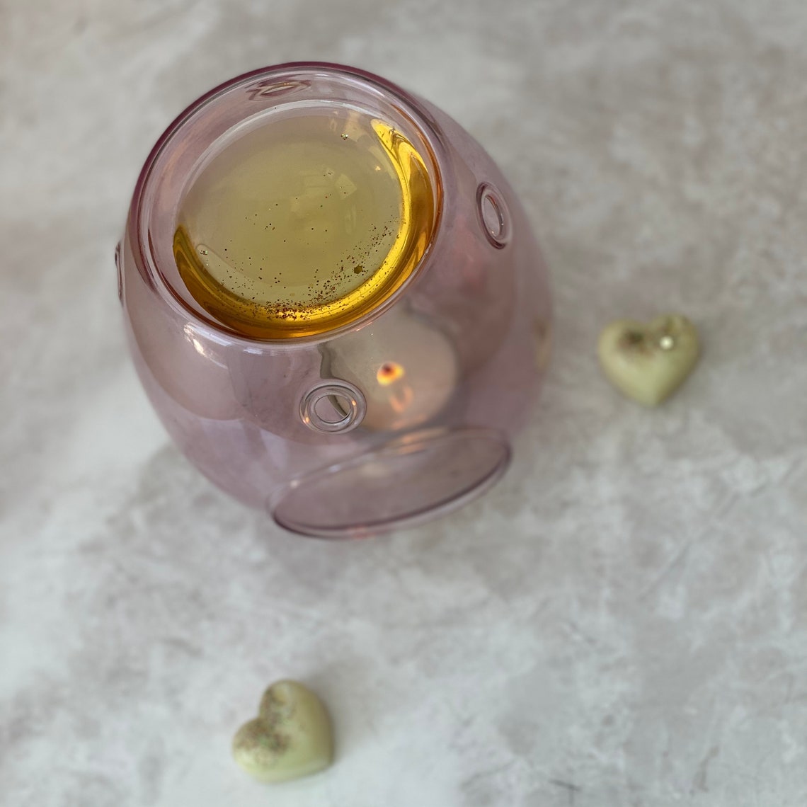 Pink glass wax melt burner Etsy
