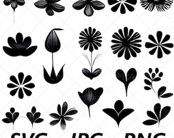 Flower svg Bundle - Leaf svg - Line, Outline, Vector, Art, Circut Cut file, ClipArt Download, Sticker, Tattoo, Design, JPEG, PNG, SVG, Shirt