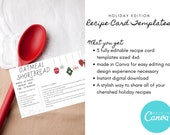 Recipe Card Template | Printable Recipe Card | Heirloom Recipe | Holiday Recipe Template | Editable Recipe Card Template | Christmas Recipe