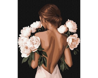 In The Arms Of Nature - Paint by Number KIT with Frame with metallic paints! Color by numbers kit. Adult coloring kit. Perfect Gift