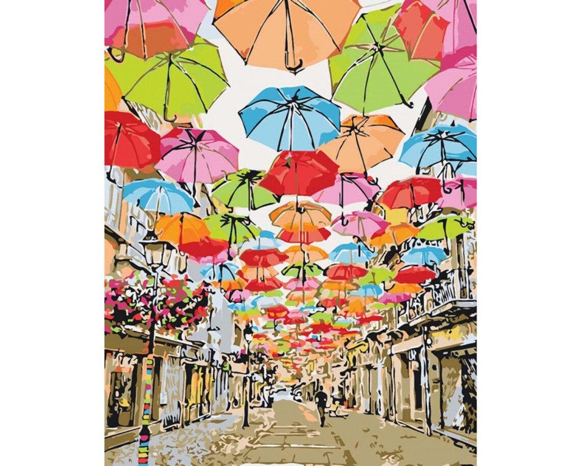 Bright Street paint by number kit. Color by numbers kit. Adult | Etsy