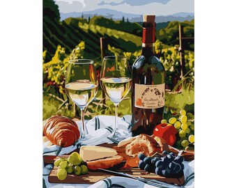Tuscany Lunch Paint by Number Kit with Frame: Still Life (16"x 20")