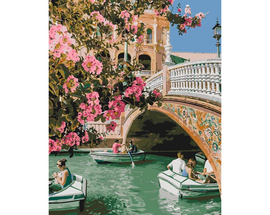 Spring Venice Paint by Number Kit With Frame Color by Numbers Etsy UK