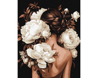 Natural Beauty - Paint by Number KIT with Frame with metallic paints! Color by numbers kit. Adult coloring kit. Perfect Gift