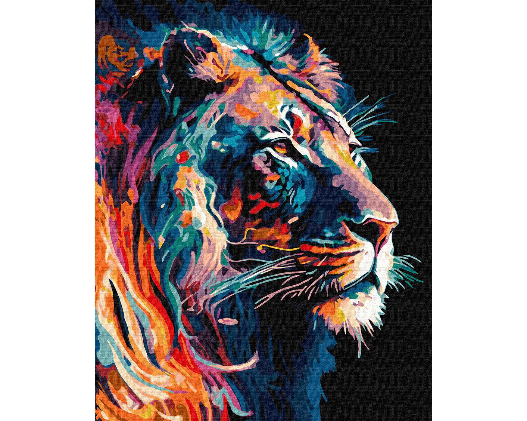 Art Maker Paint by Numbers Canvas Rainbow Lion - Books - Adult Colouring -  Adults - Hinkler