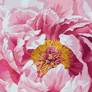 Peony Flower in Glass Bottle - Paint by Numbers Home