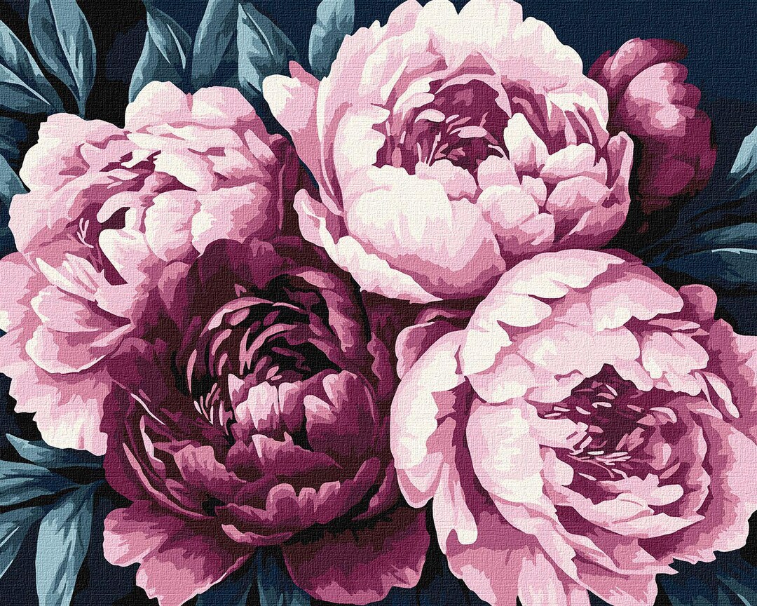 Peonies Paint by Number Kit With FRAME! Color by Numbers Kit. Floral ...