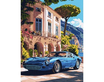 Italian Classic - paint by number kit with frame! Adult coloring kit. Landscape modern paint by number. Paint by numbers for adults