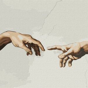 The Creation of Adam - paint by number kit with FRAME! Color by numbers kit. Modern paint by number. Paint by numbers for adults