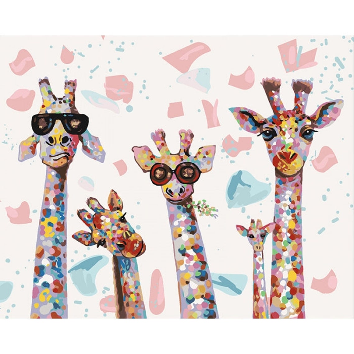 Funny Giraffes Paint by Number Kit With Frame Color by Etsy