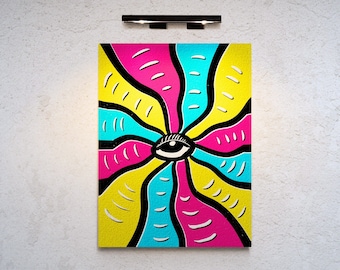 DIGITAL: Trippy Psychedelic Colorful Abstract Eye Wall Art Home Decor Pop Art Surrealism Printable Instant  Vibrant Living Room Art for Home