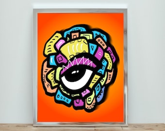 DOWNLOAD: Cubism Wall Art Home Decor Cubism Art Picasso inspired Cubist Art  Painting Printable  Cubism Wall Decor Colorful Pop Art Eye