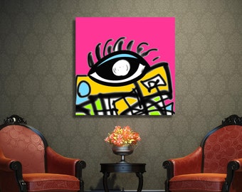 Surreal Printable Wall Art Surrealism Painting Poster Living Room Modern Pop Abstract Cubism Print Contemporary Cubist Decor Large Format