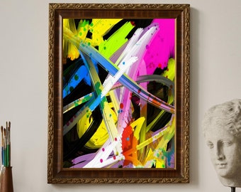 ダウンロード：限定抽象プリントウォールアート、現代的でモダンなプリントウォールデコレーション、すぐに使えるホームデコレーションアートプリント
