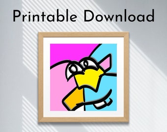 DOWNLOAD: Abstract Face Cubism Wall Art Printable  Abstract Contemporary Colorful Home Decor Dorm Living Room Office Brighten Up Art