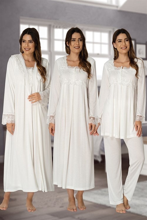 Women's cotton gown and robe sets sale