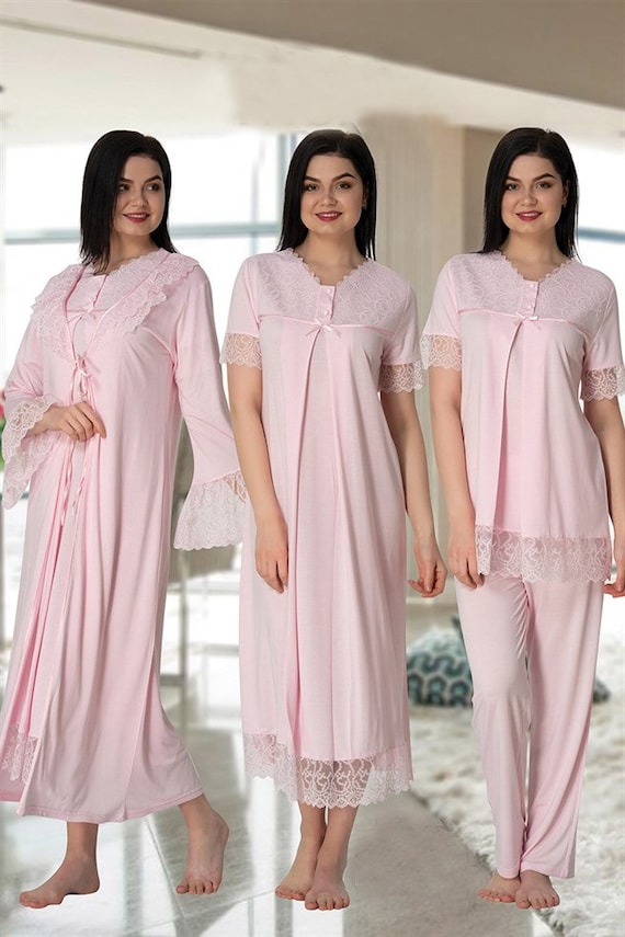 Lohusahamile 5046 Pink Maternity Pajamas Maternity Nightgown Set
