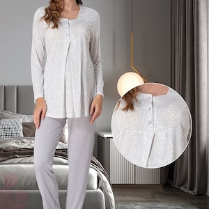 LohusaHamile 9072 Nieuw model moederschapspyjama voor borstvoeding en thuiskleding