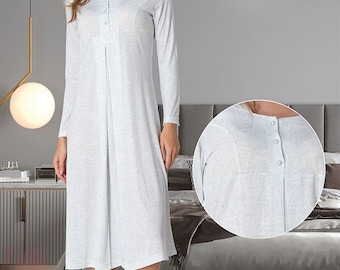 Maternity Nursing Nightgown | Cotton Breastfeeding Sleepwear, Baby Shower Gift