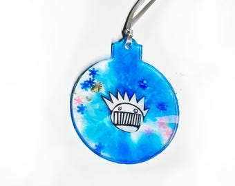 Ween Blue Snowflake Rainbow Reflective Christmas Ornament