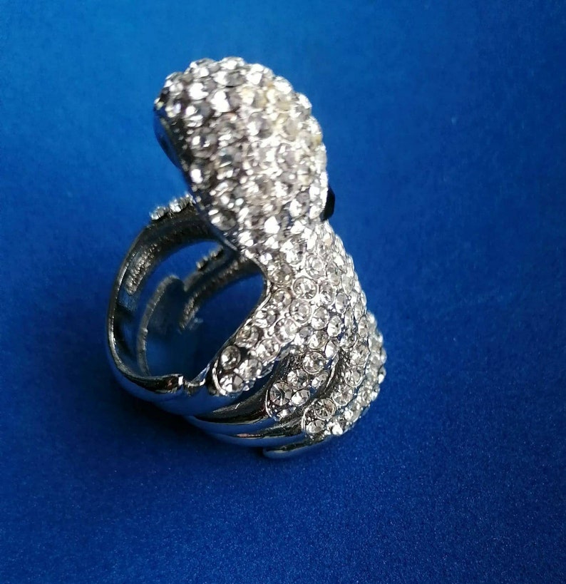 Octopus ring tentacles pav\u00e8 of vintage rhinestones