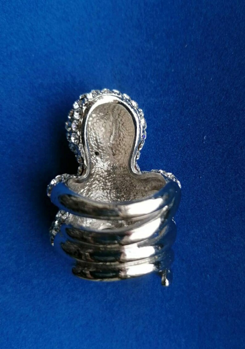 Octopus ring tentacles pav\u00e8 of vintage rhinestones