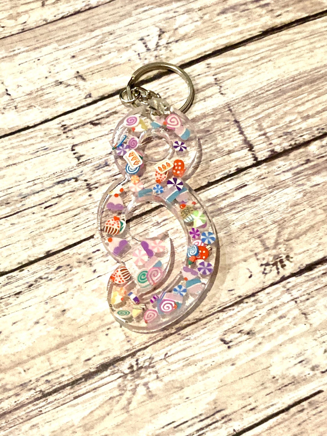 Candy Land Poured Resin Mental Health Semicolon Keychain - Etsy