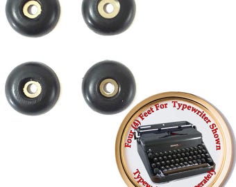Hermes 2000 Typewriter Rubber Feet Replacement Set of 4 New Feet For Black 2000