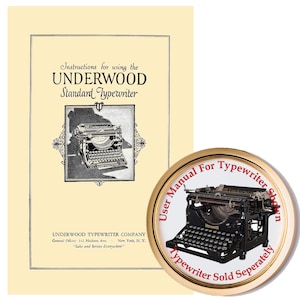 Underwood 5, 4 and 3 Typewriter User Instruction Manual