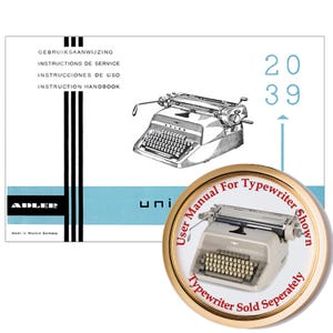 Adler Universal 40 Typewriter User Instruction Manual