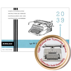 Adler Universal 20 Typewriter User Instruction Manual