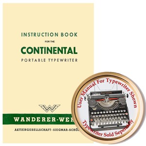 Continental W35 Typewriter User Instruction Manual Booklet