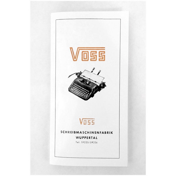 Voss Deluxe Typewriter User Instruction Manual