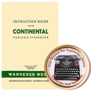 Continental W50 Typewriter User Instruction Manual Booklet