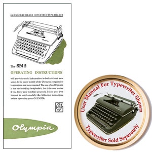 Olympia SM2 Typewriter User Instruction Manual