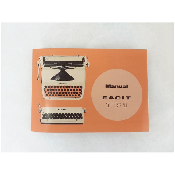 Facit TP1 Typewriter User Instruction Manual Etsy