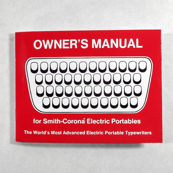 User Manual for 70s Smith Corona Standard Portables Typewriters (electric)