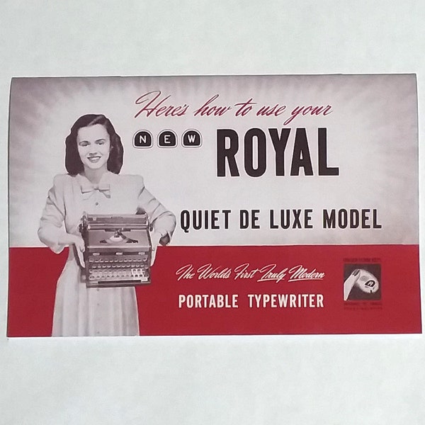 1948-50 Royal Quiet DeLuxe Typewriter User Instruction Manual (Henry Dreyfuss)