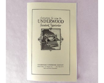 Underwood 5, 4 and 3 Typewriter User Instruction Manual