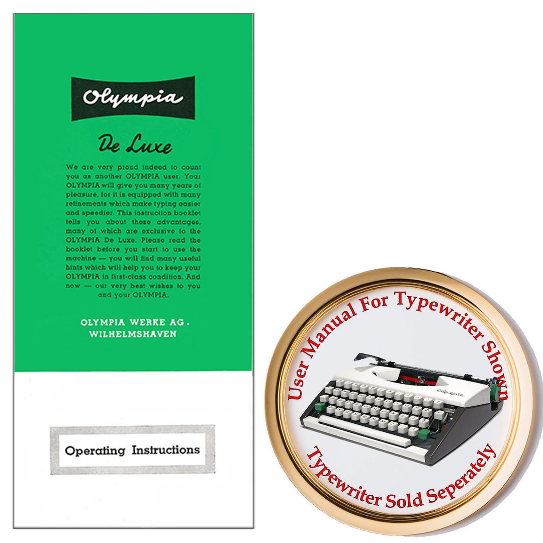 1960's Olympia SF Deluxe Portable Typewriter Instruction Manual ...