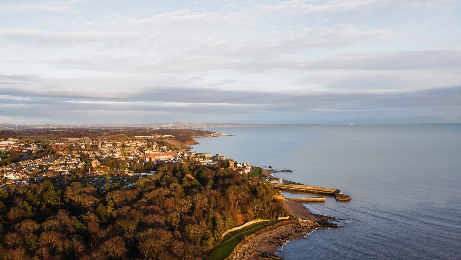 Kirkcaldy Beach Scotland Dysart Harbour aerial view Etsy