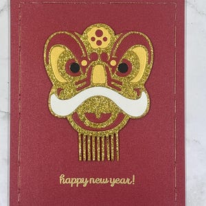 Handmade Lunar New Year Greeting Card-Lion Dance Design