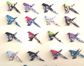 LOT 20 Mini Mésanges ORIGAMI  Pour Faire Soi Même Projets créatifs Décoration inspirée de la Nature Bricolage Enfants