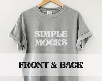 Komfortfarben C1717 Grau Mockup | Komfortfarben Grau Mockup | Graues Hemd Mockup | Aufhänger Mockup | Einfaches Mockup