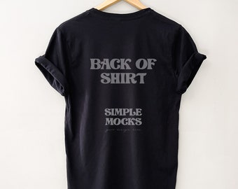 Bella Canvas 3001 Mockup | Back Bella Canvas Black T Shirt Mockup | Bella Canvas 3001 Flat Lay Mockup | Hanger Mockup | Back Shirt Mockup